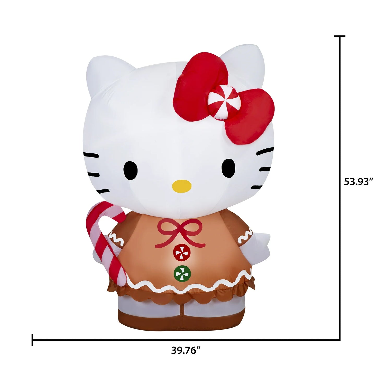 Christmas Airblown Inflatables Yard Decoration Hello Kitty in Gingerbread Dress Sanrio, 4.5 ft